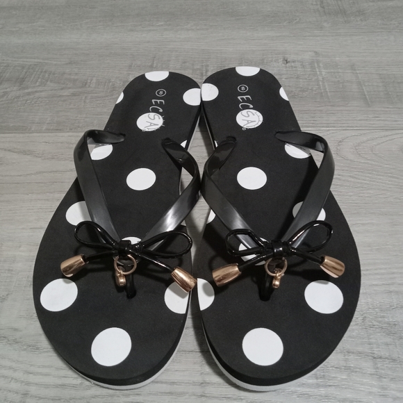 ECSA black sandals with a bow - Picture 2 of 3